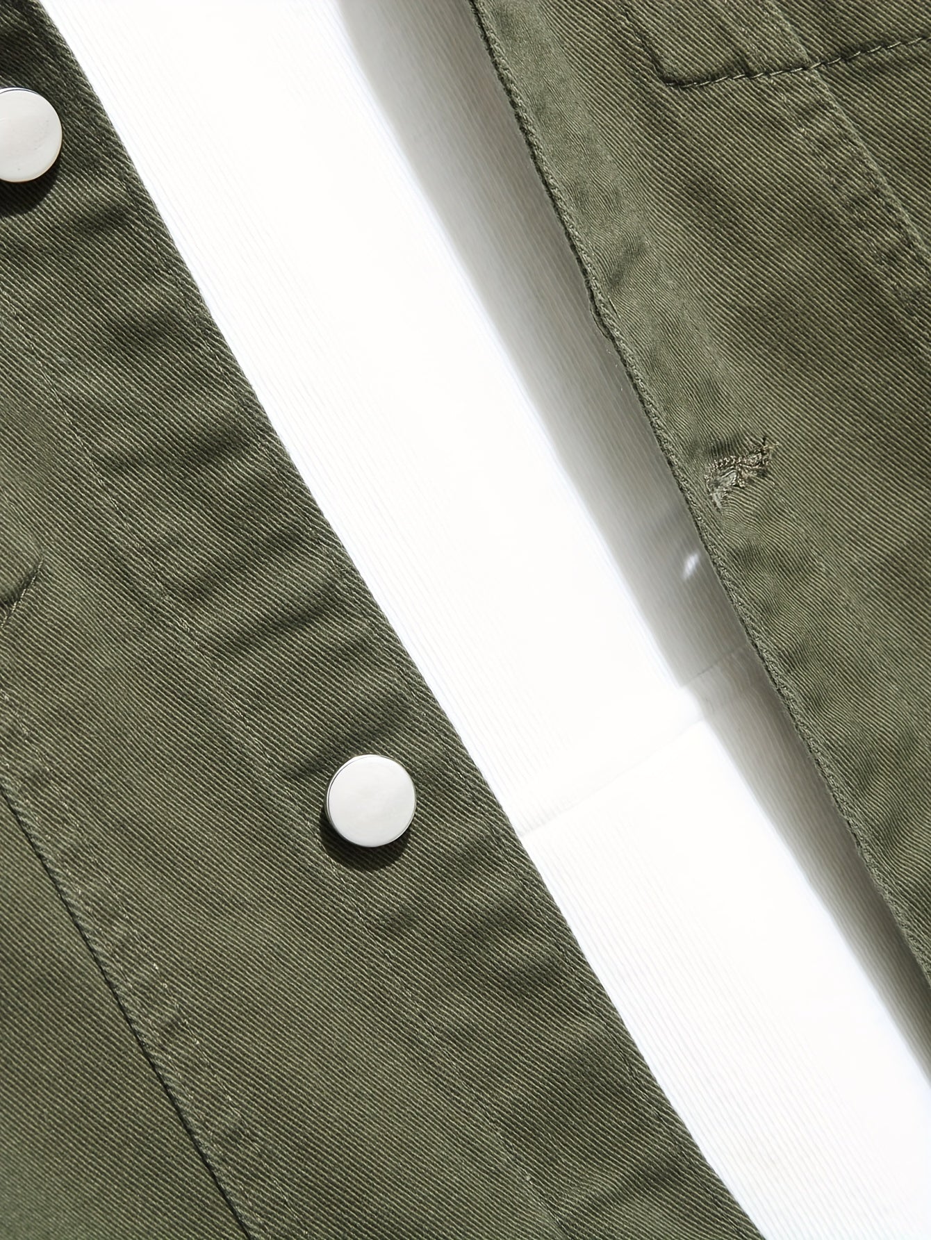 Contrast Stitching Denim Jacket Men's Casual Button Up Jacket