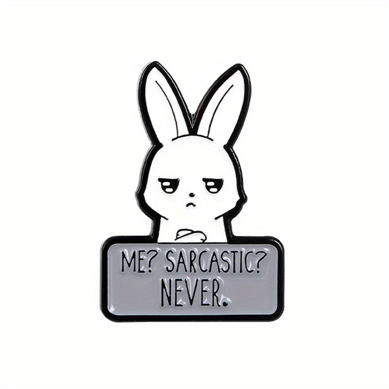 SARCASTIC NEVER Rabbit Enamel Brooch