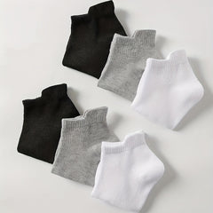 6 Pairs Solid Sports Socks Women's Stockings
