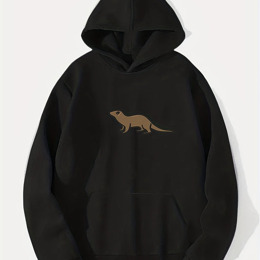 Animal Print Hoodie Men's Casual Graphic Pullover Hooded Sweatshirt