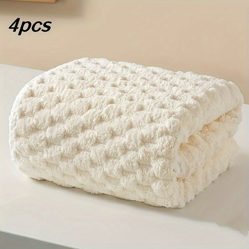 4 Pack Waffle Weave Bath Towels Quick Drying Soft Spa Gym Towels