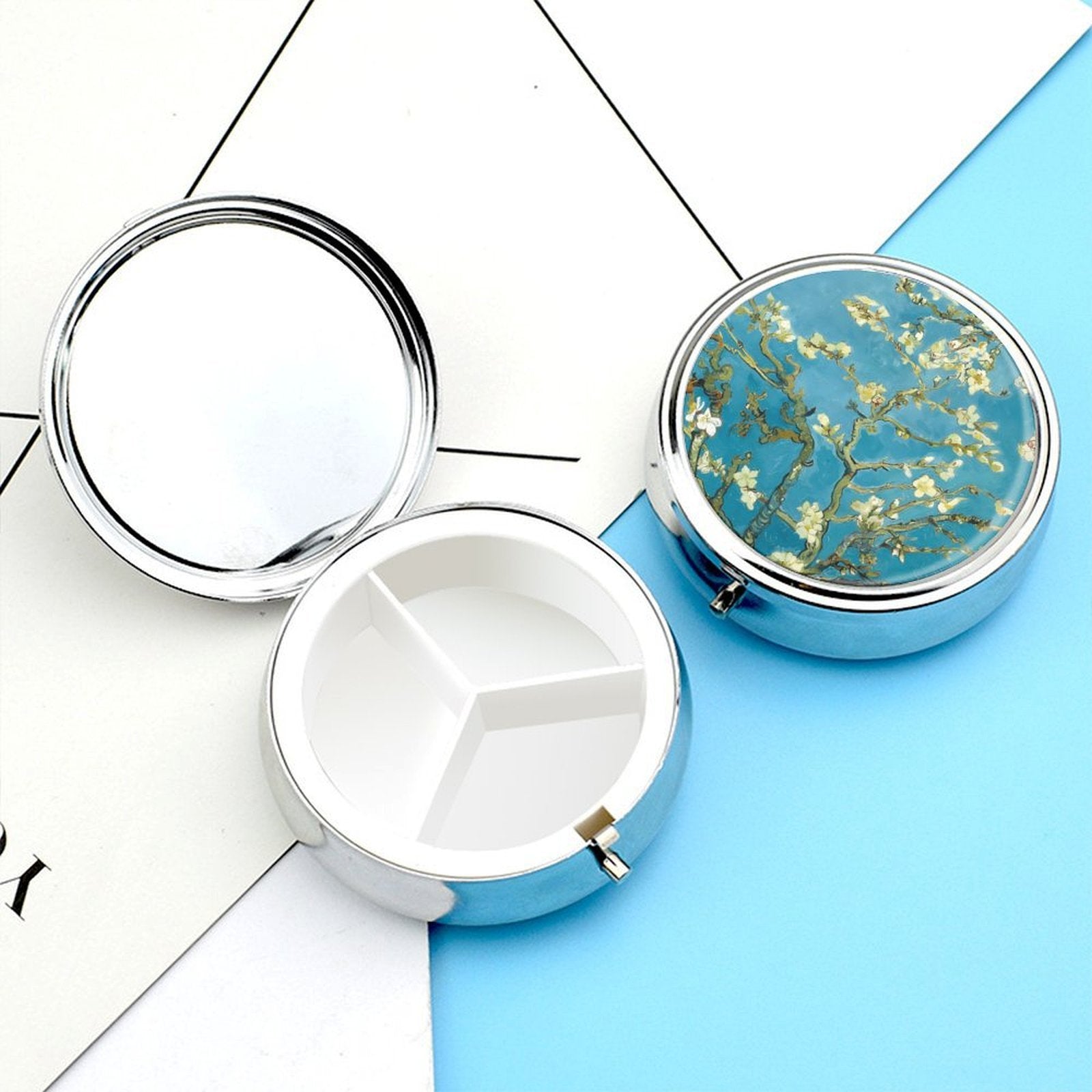 Polygala Pill Box 3 Compartment Portable Medicine Organizer Travel Pill Case