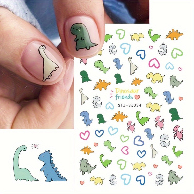 Cute Cartoon Nail Art Stickers Dinosaur Pig Dog Designs