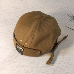 Retro Cotton Brimless Hat With Adjustable Cuff