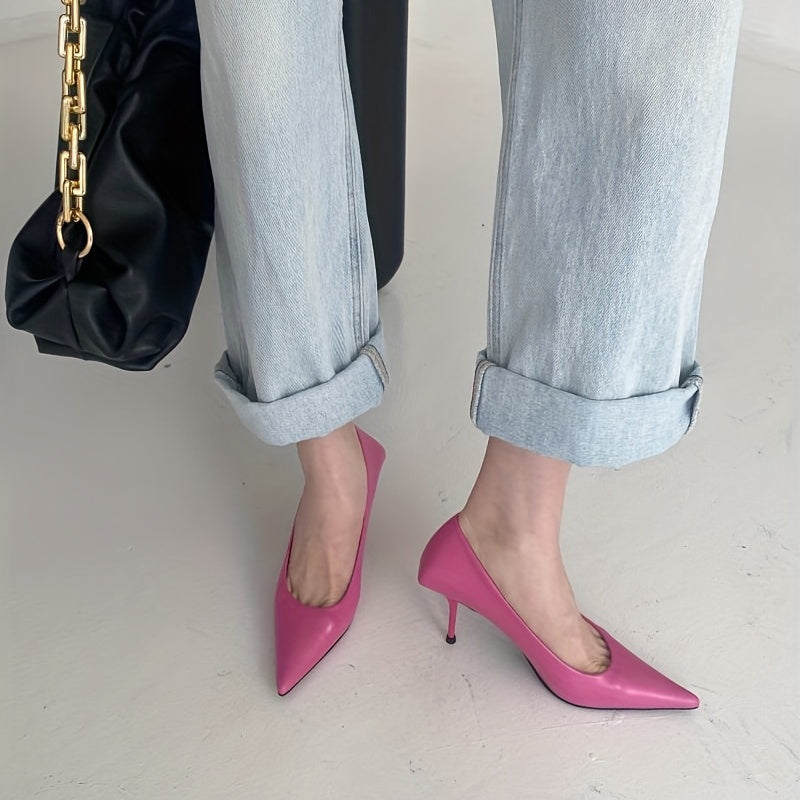 Women's Pointe Toe Stiletto Heels Slip On High Heels OL Style Pumps