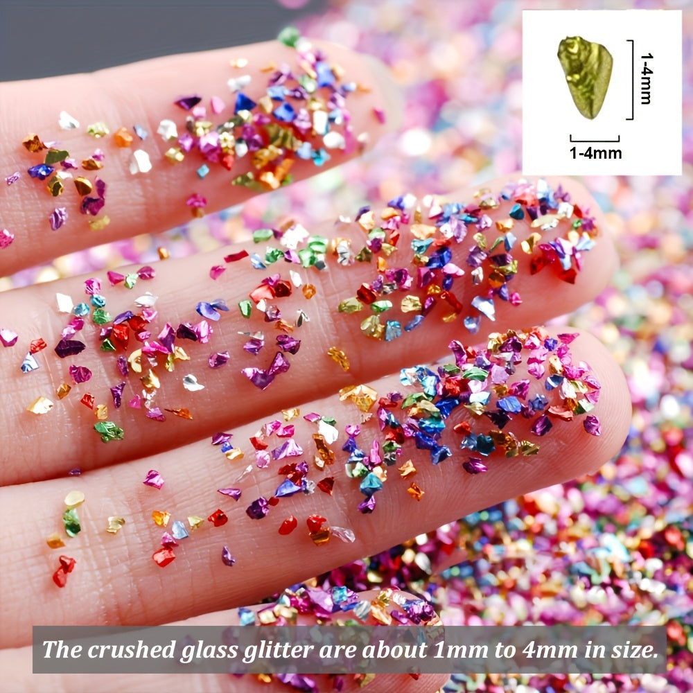 Crushed Glass Craft Glitter For Resin - Metallic Crystal Chips - 3g