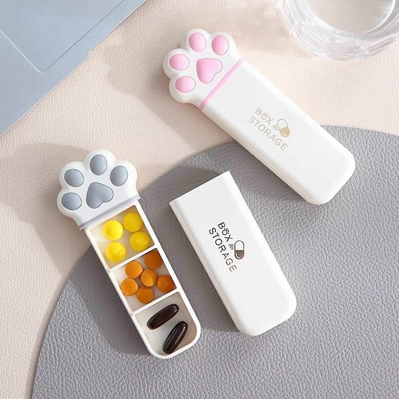 Mini Cat Claw Pill Organizer with 3 Compartments