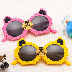 Girls Cartoon Pixel Kitten Sunglasses Soft Silicone Polarized Decorative