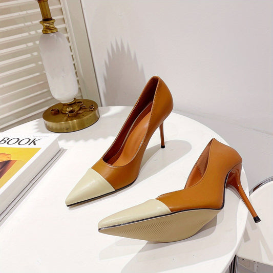 Colorblock Stiletto Heels Point Toe Party Pumps