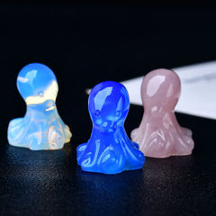 3.1'' Octopus Carving Statue for Home Office Decor, Pocket Gift