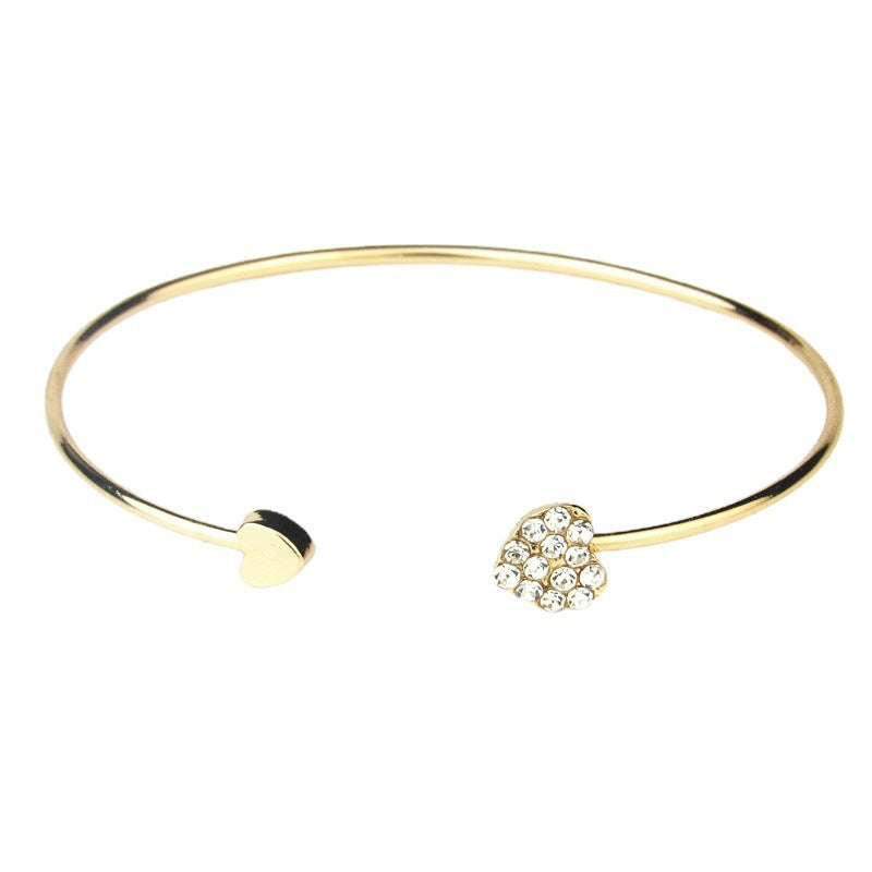 Love Heart Bangle Bracelet Hand Jewelry For Women