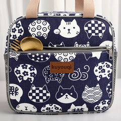 Animal Print Lunch Bag with PVC Lining & Dual Handles