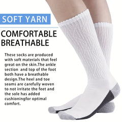 4 Pairs Non-Binding Diabetic Crew Socks for Women & Men