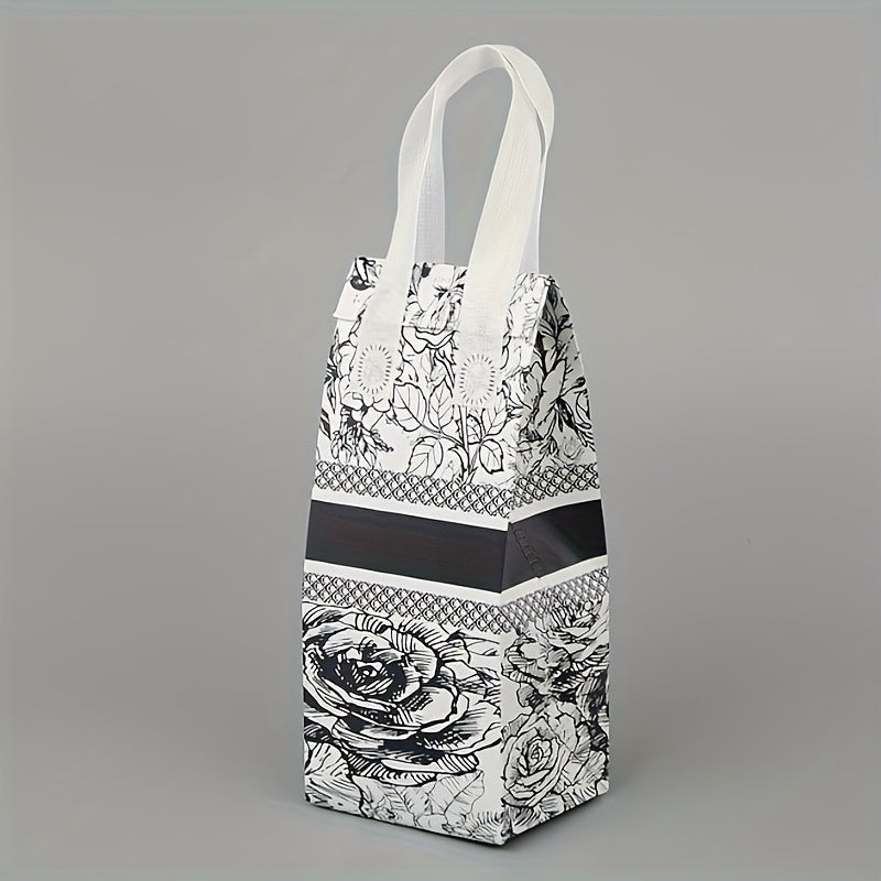 10pcs Insulated Canvas Tote Bags for Drinks & Food Reusable Cooler Bags