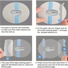 Dexcom G6 Sensor Adhesive Stickers 20 50pcs PU Material Transparent Cases