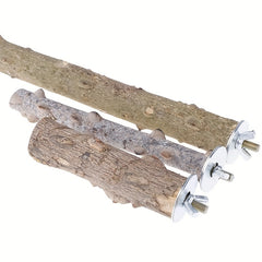 Wood Parrot Perch w/ Grinding Pepper for Claw Health