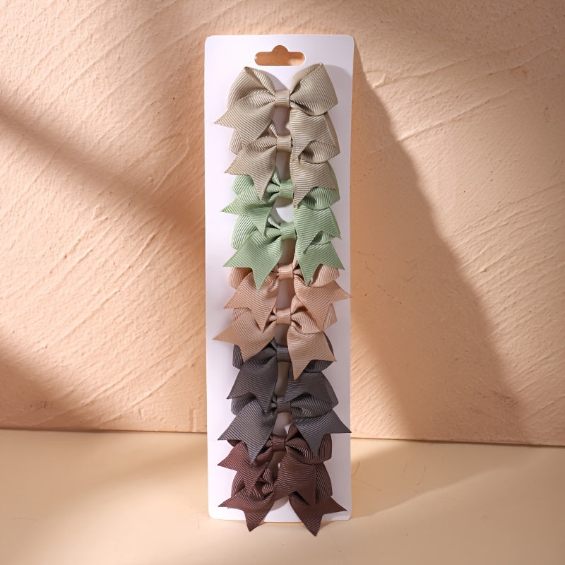 10pcs Candy Bowknot Hair Clips for Baby Girls