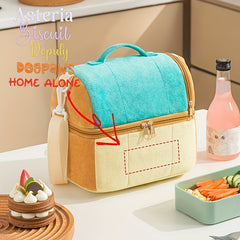 1pc Personalized Name Toast Lunch Bag Double Layer Insulation Bag