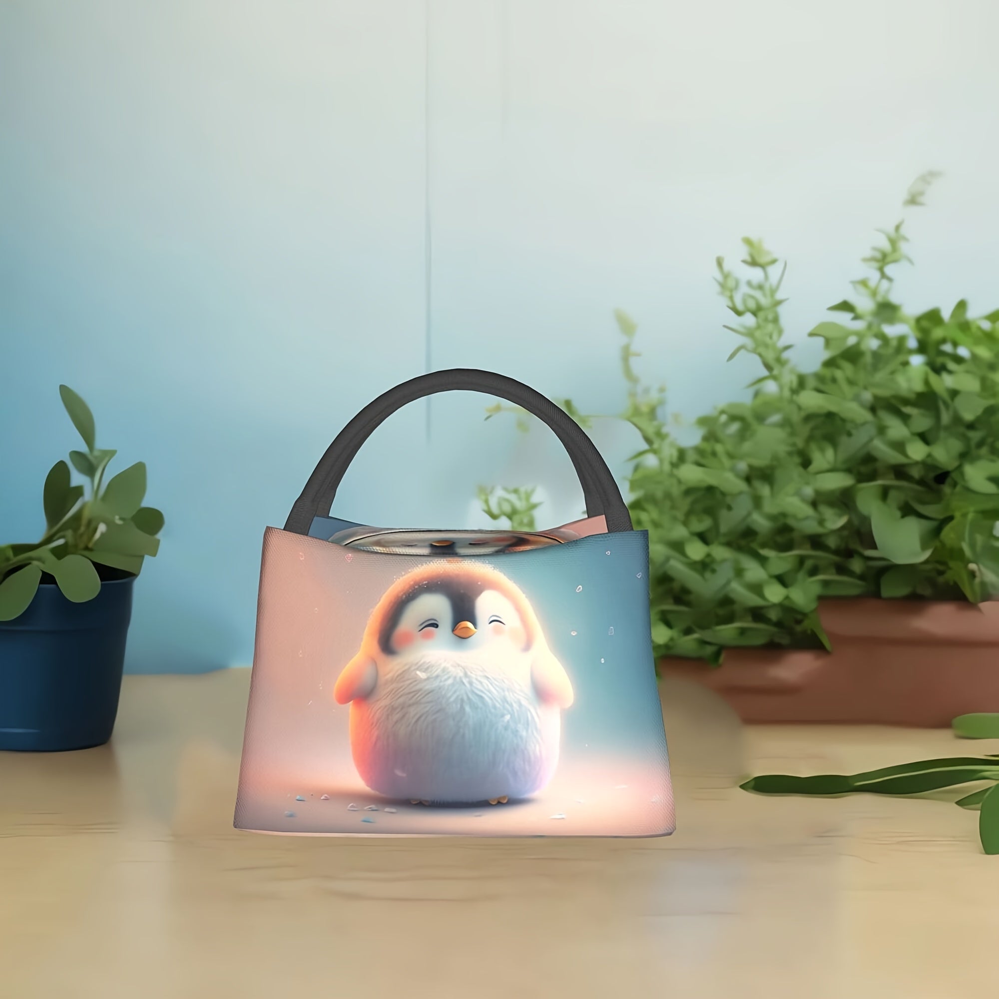 Penguin Insulated Lunch Bag for School Office Picnics