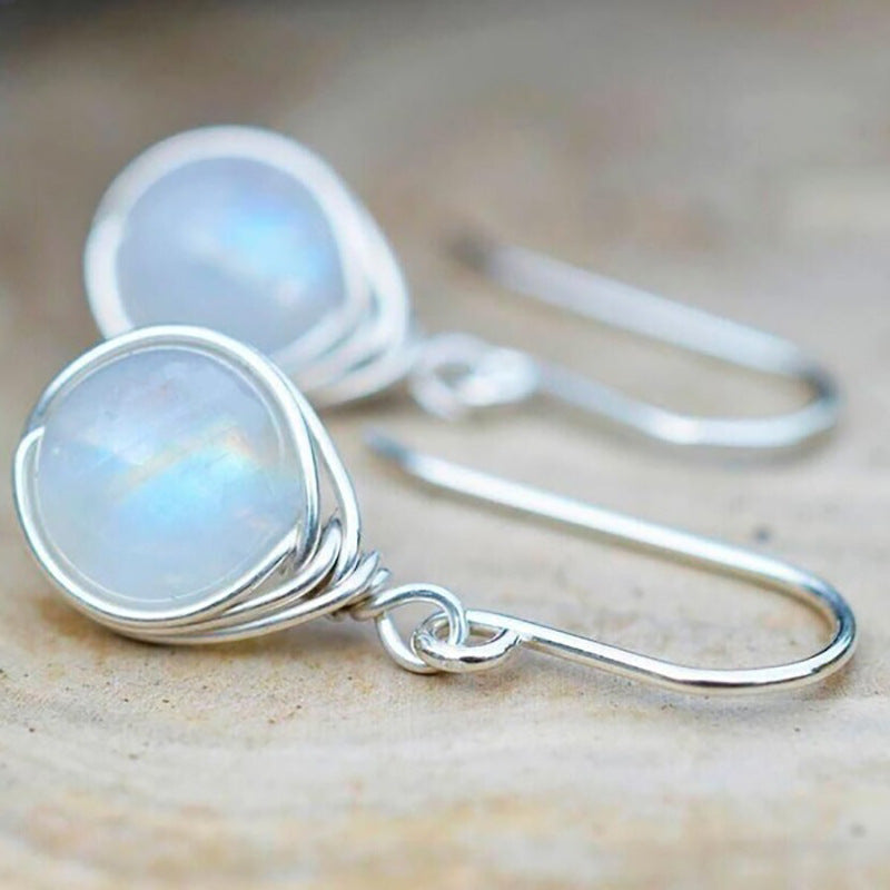 Vintage Silver Opal Drop Earring For Women