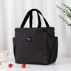 Large Capacity Dual Side Pocket Insulated Tote in Pink Gray Navy