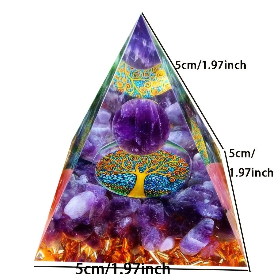 Orgone Pyramid With Amethyst Crystal Ball