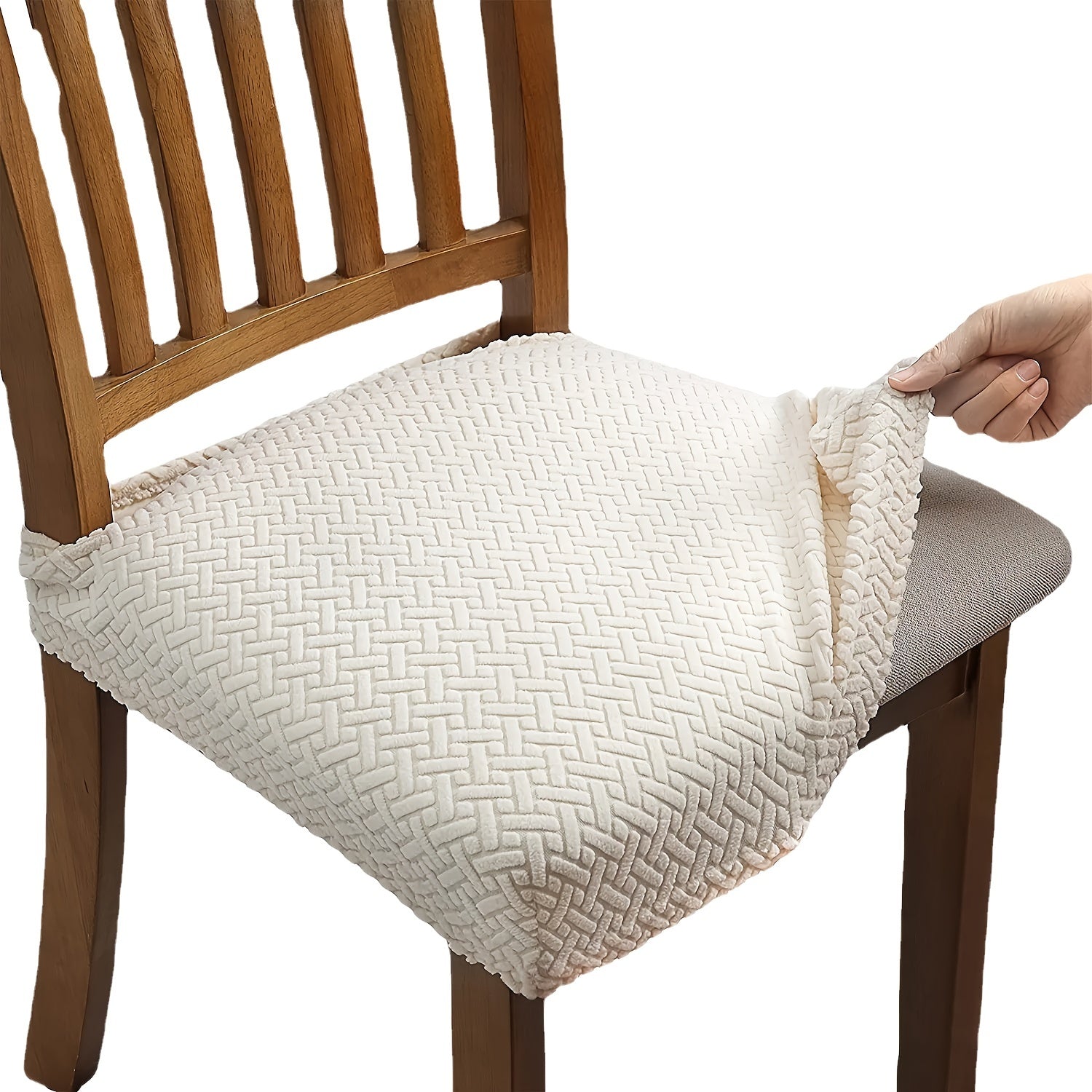 Plaid Jacquard Chair Cushion Cover Anti-slip Stool Cushion