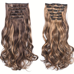 6pcs 60-96cm Body Wave Hair Extensions | Synthetic Fiber | 16 Clips