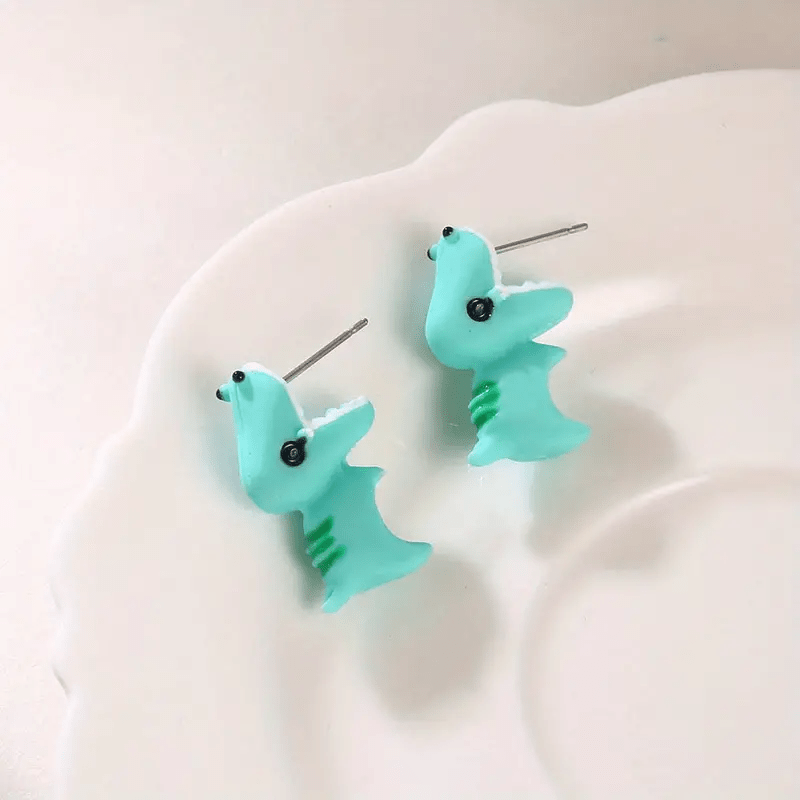 Animal Cartoon Stud Earrings Funny Bite Ear Piercing Jewelry