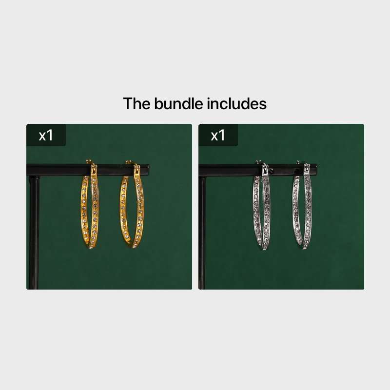 Temperament Zircon Hoop Earrings Zinc Alloy Ear Jewelry Accessories