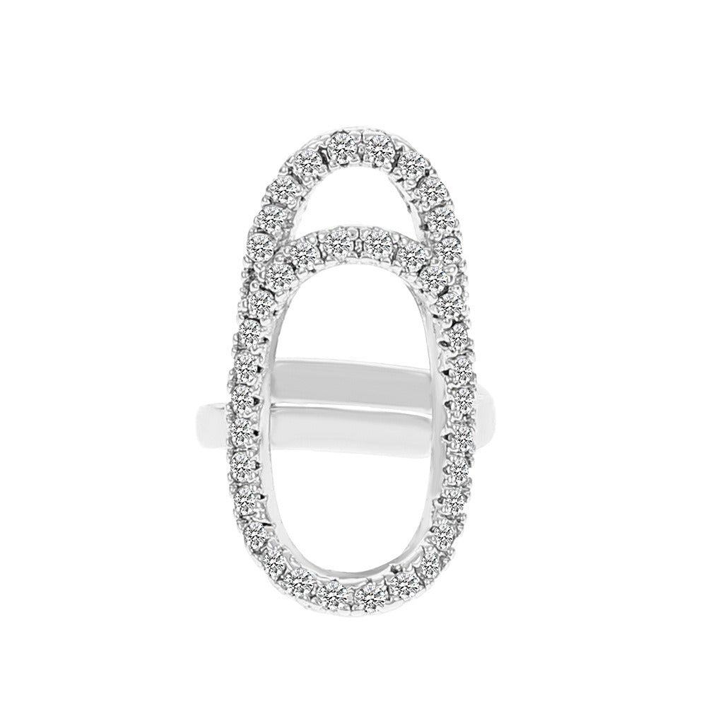 Geometric Diamond Open Nail Ring Temperament Manicure Set Ring
