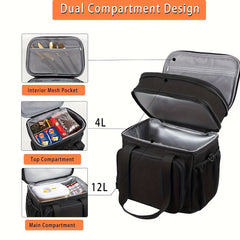 FLXUR Dual Compartment Insulated Lunch Bag Leakproof Cooler Tote