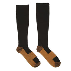 5 Pairs Copper Compression Socks 20-30mmHg Graduated Pressure Striped Pattern