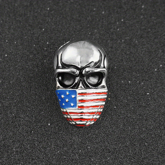 American Flag Skull Brooch Jacket Bags Decoration Punk Rock Style Brooch For Men