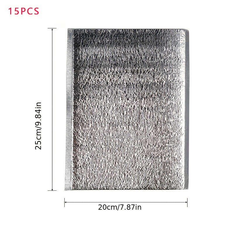 15 Pcs Aluminum Foil Insulated Food Storage Ice Bag Picnic Bags