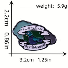 Bird Metal Brooch Animals Pin Backpack Jacket Accessories For Men