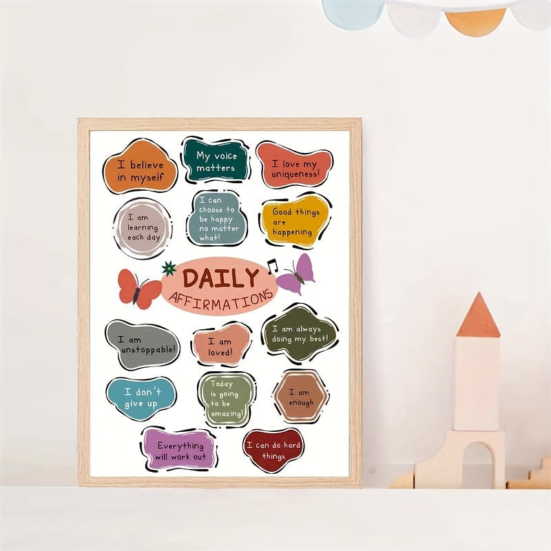 Educational Art Print Daily Affirmations Poster 20x25cm Unframed