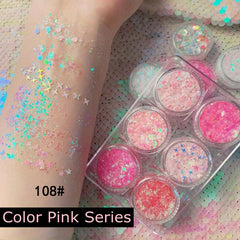 6pcs Glitter Gel Body Face Makeup Holographic Chunky Glitter Eyeshadow