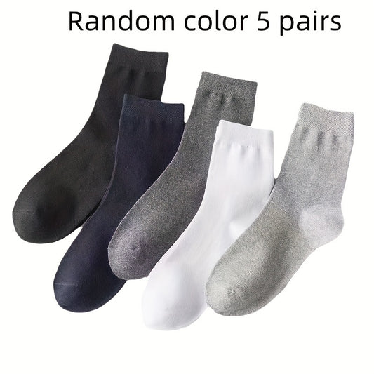5 Pairs Comfort Stretch Knit Crew Socks Ideal Gift for Men & Women