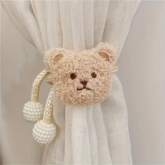 Adorable Teddy Bear Curtain Tieback with Pearl Accents
