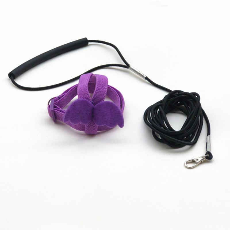 Adjustable Parrot Bird Harness Leash Anti Bite Nylon Rope Wings
