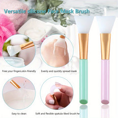 Facial Cleansing Brush Set Manual Silicone Face Mask Brush Lip Scrub Brush