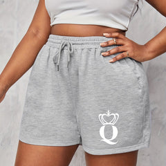 Casual Shorts Women's High Rise Elastic Drawstring Shorts