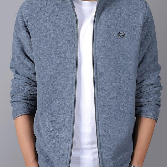 Men's Fleece Jacket Zip-Up Polar Casual Stand Collar