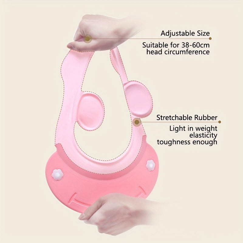 Baby Shower Cap Bathing Cap Adjustable Visor Hat Safe Shampoo