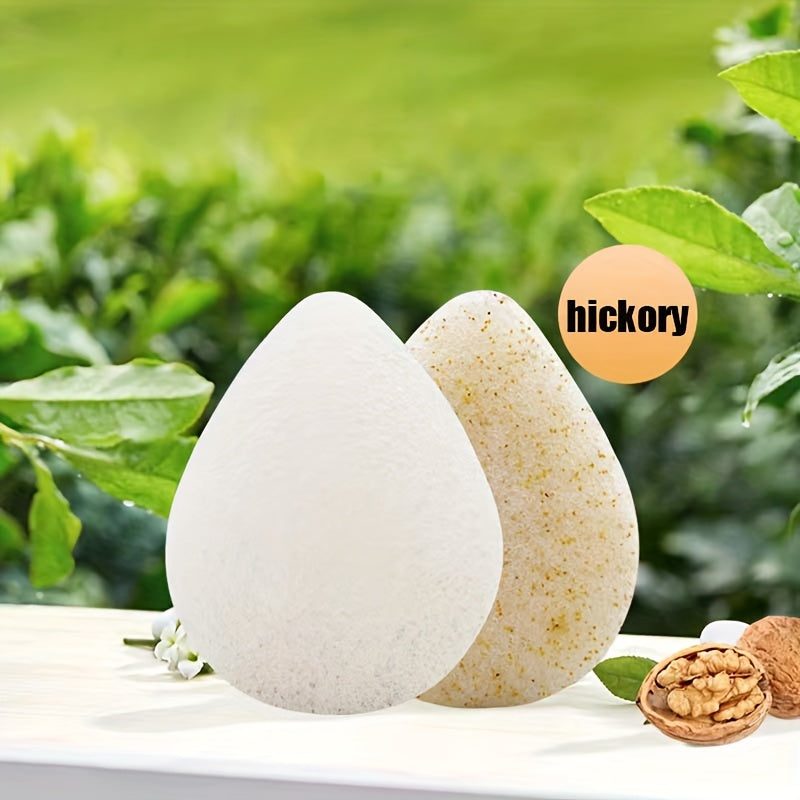2pcs Walnut Seed Frosted Potato Face Wash Puff Exfoliating Water Drop Sponge