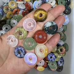 20mm Mixed Crystal Worry Stone Donut for Necklace Making