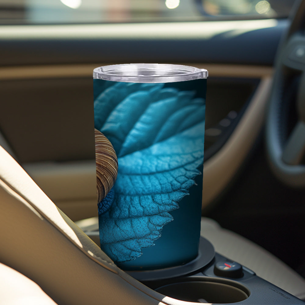 20oz Stainless Steel Insulated Mug Leaf Snail Portable Leakproof Office Travel
