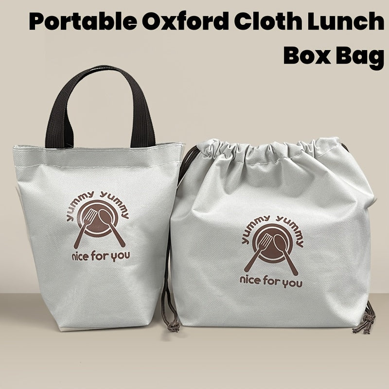 Insulated Lunch Bag Oxford Cloth Portable Bento Box Tote