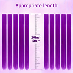 6pcs Red Hair Extensions Clip In 50 8 Cm Long Straight Heat Resistant Girls